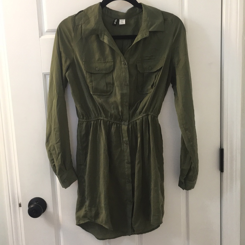 BDG chiffon hunter green dress
